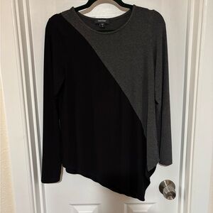 Karen Kane Black and Gray Long Sleeve Top